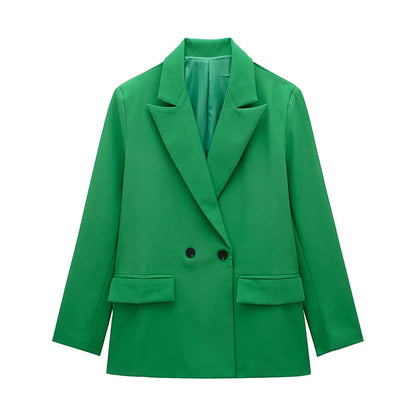 Double Breasted Blazer with Pockets | Wovetsa