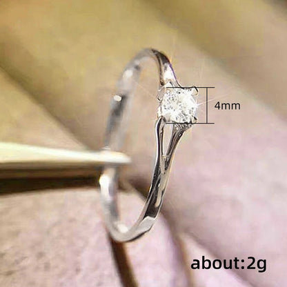 Minimalist CZ Wedding Band Ring | Wovetsa