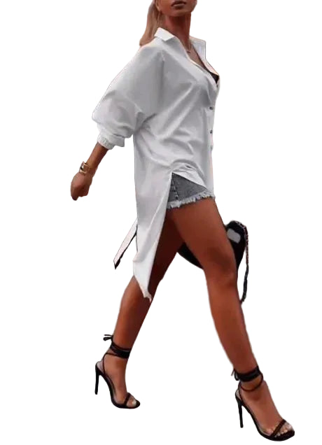Tassel Hem Long Sleeve Casual Shirt | Wovetsa