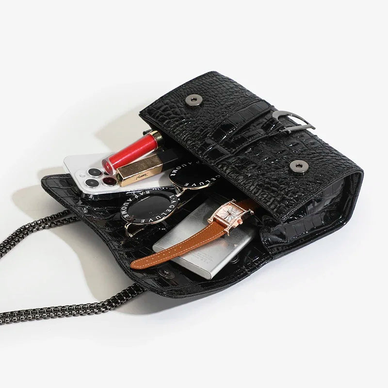 Sequin Chain Flap Crossbody Bag | Wovetsa