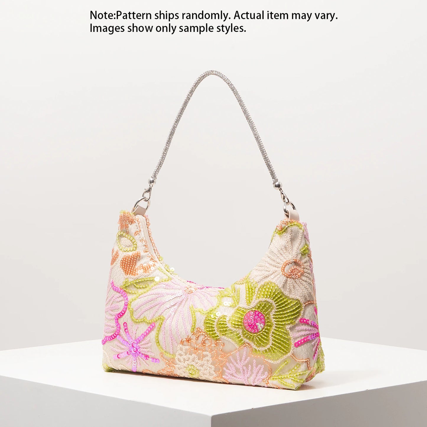 Floral Sequin Embroidered Party Bag | Wovetsa