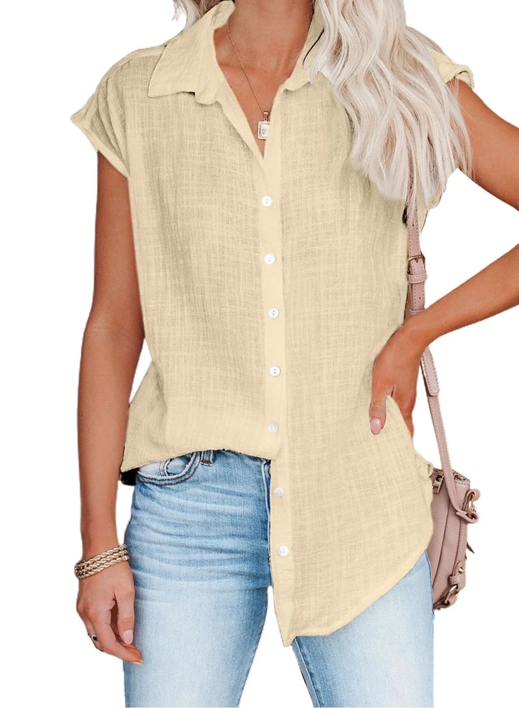 Loose Short Sleeve Casual Shirt | Wovetsa