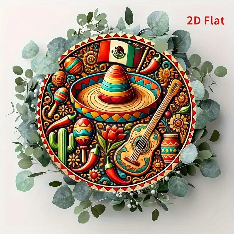 Mexican Round Metal Wall Art | Wovetsa