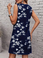 Floral Print Sleeveless Midi Dress | Wovetsa