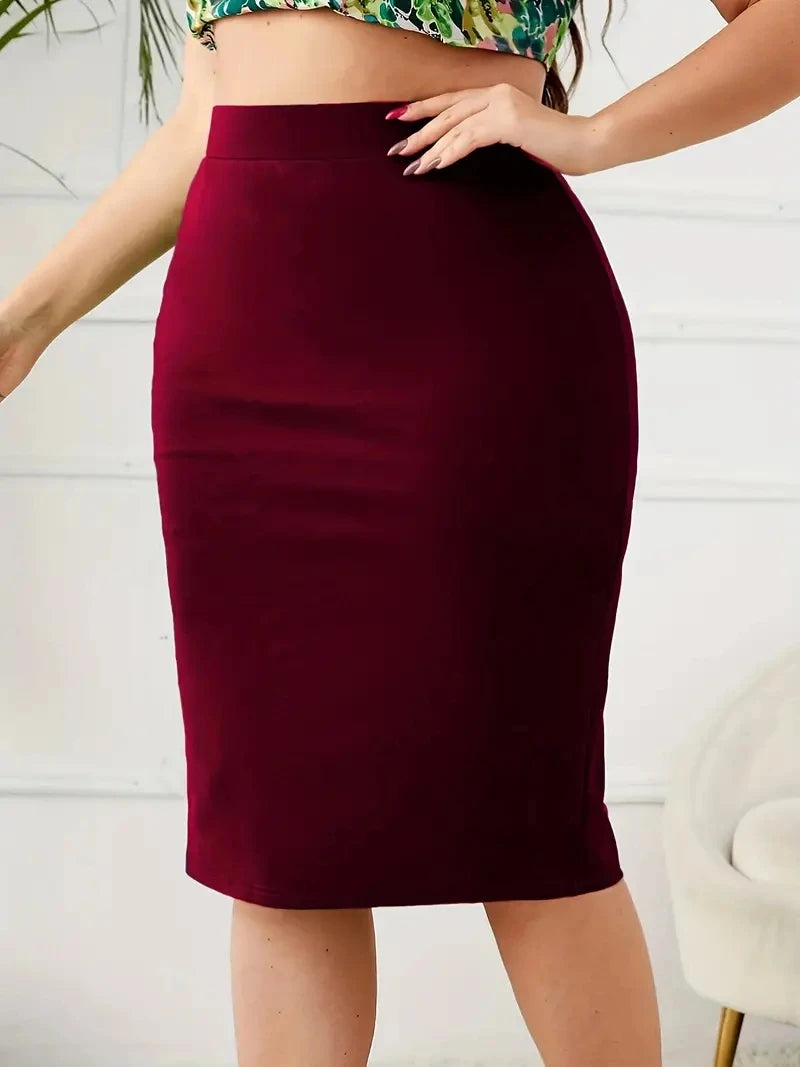 Plus Size High Waist Pencil Skirt | Wovetsa