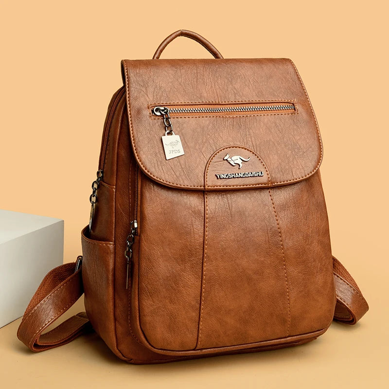 Vintage PU Leather Backpack | Wovetsa