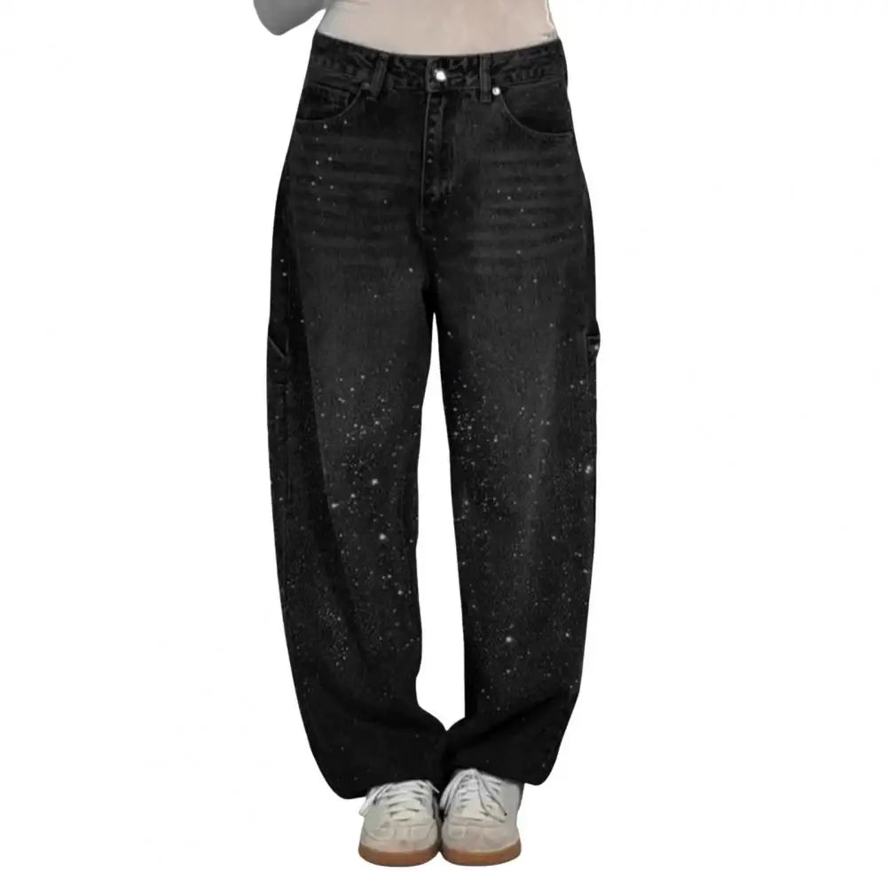 High-Waisted Wide Leg Denim Pants | Wovetsa