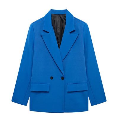 Double Breasted Blazer with Pockets | Wovetsa