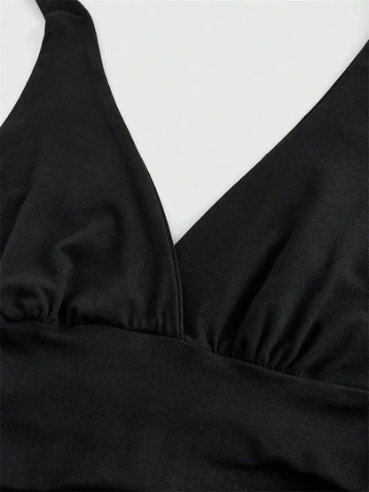 Y2K Backless Halter Ruched Crop Top | Wovetsa