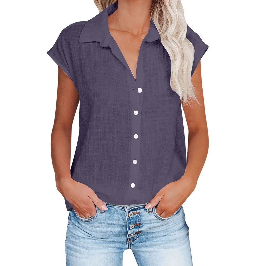 Loose Short Sleeve Casual Shirt | Wovetsa