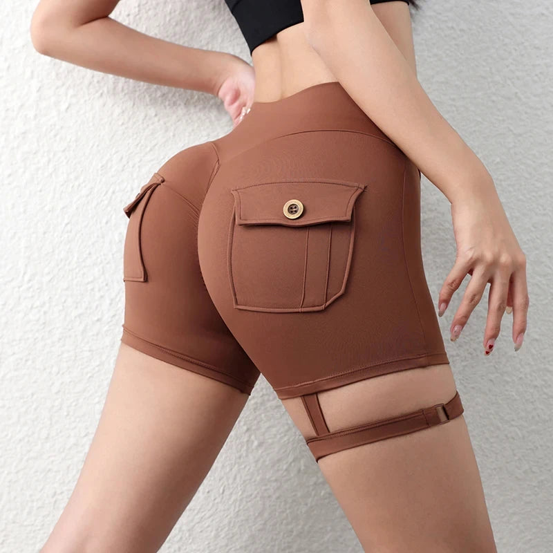Peach Lift High-Waist Fitness Shorts | Wovetsa