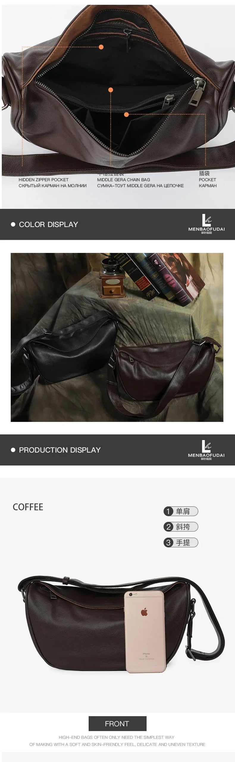 Genuine Leather Saddle Crossbody Bag | Wovetsa
