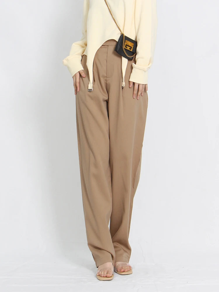 High-Waist Loose Wide Leg Trousers | Wovetsa