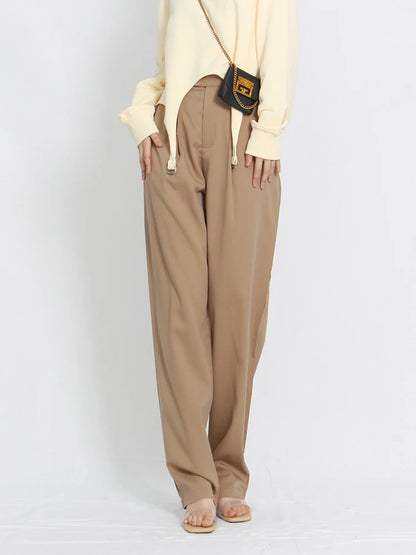 High-Waist Loose Wide Leg Trousers | Wovetsa