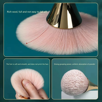 Rose Gold Fan Makeup Brush | Wovetsa