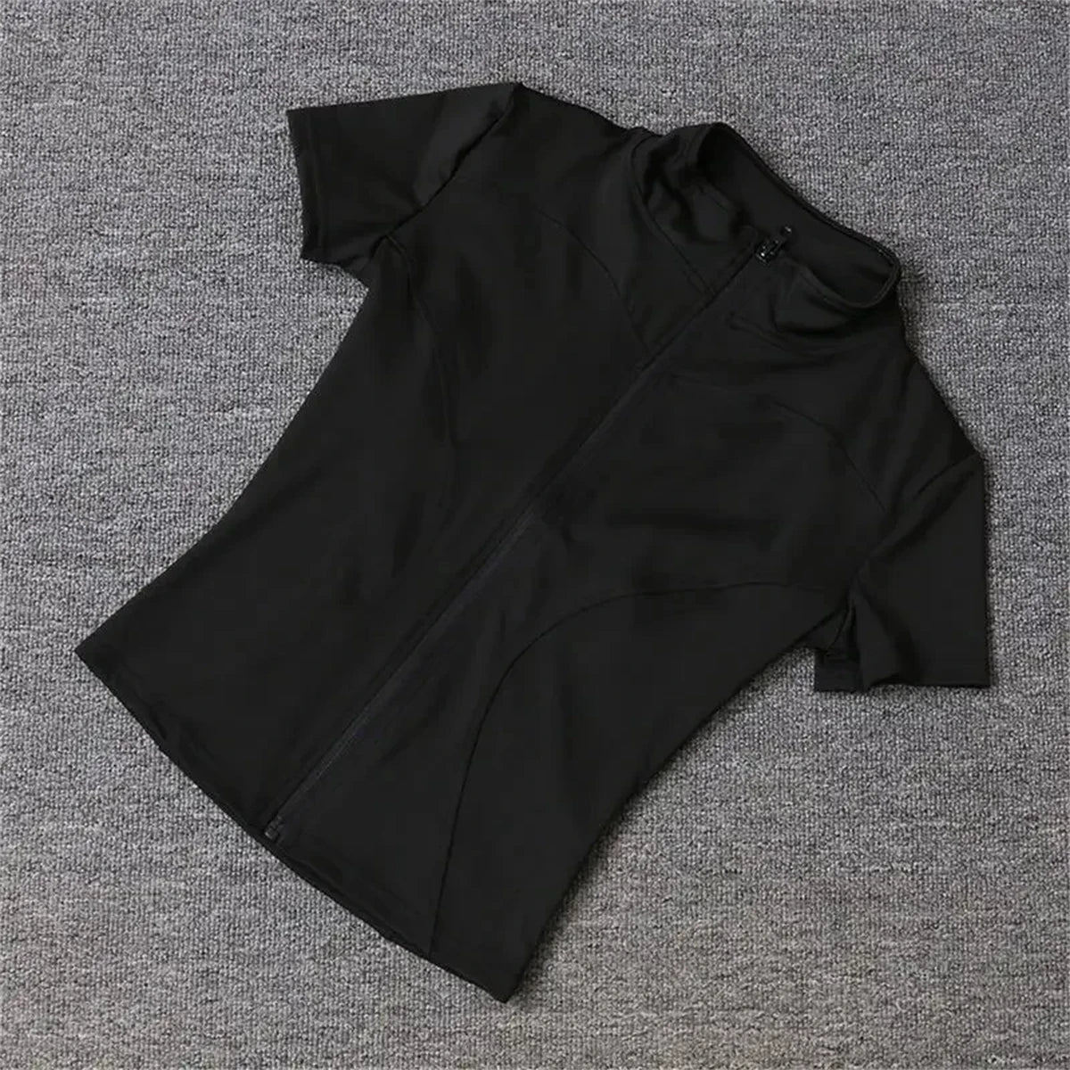Stand Collar Full-Zip Slim Workout Top | Wovetsa