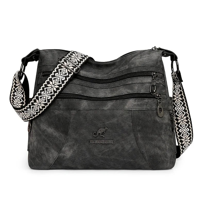 Denim Multi-Layer Crossbody Shoulder Bag | Wovetsa