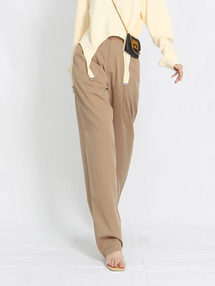 High-Waist Loose Wide Leg Trousers | Wovetsa