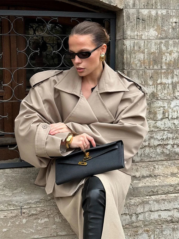 Women's Lapel Belted Trench Coat | Wovetsa