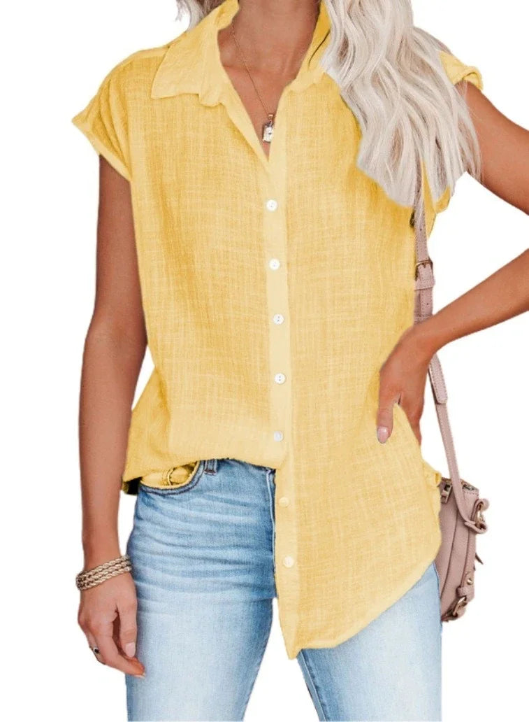 Loose Short Sleeve Casual Shirt | Wovetsa