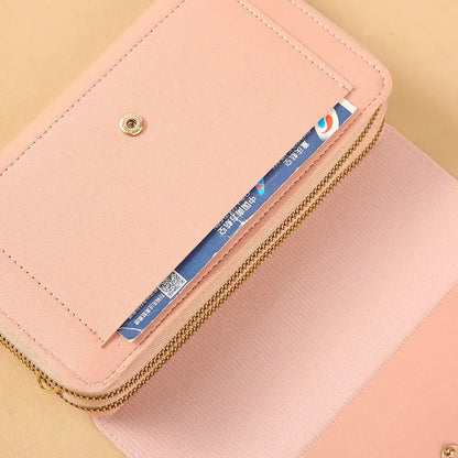 Women’s Mid-Size Wallet Bag – Convertible Shoulder Clutch with Coin Pocket, Multifunctional Design