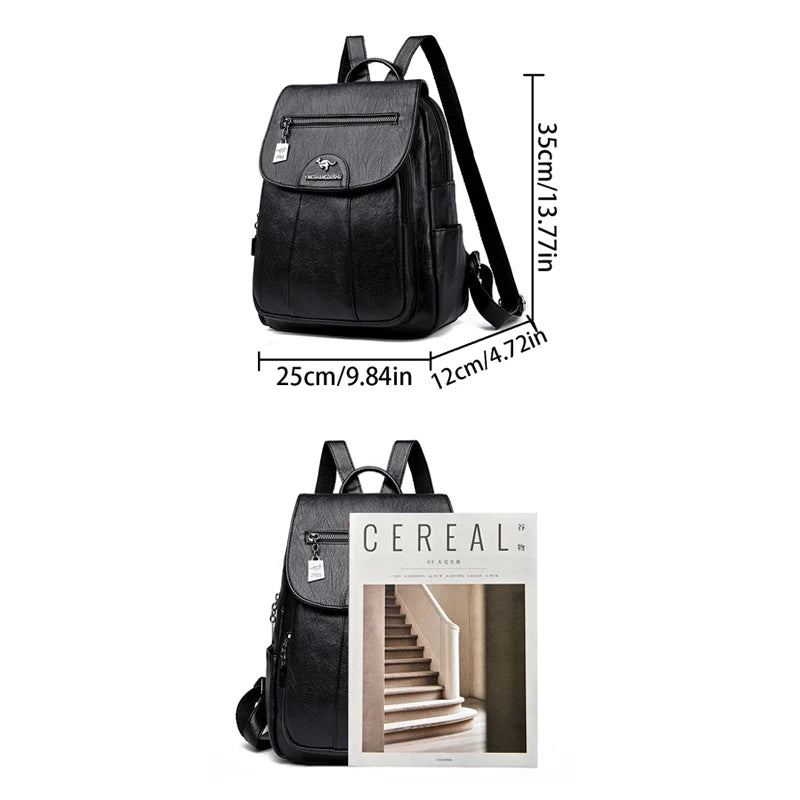 Vintage PU Leather Backpack | Wovetsa