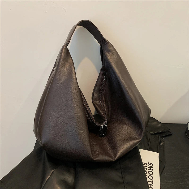 Oversized Soft Leather Hobo Shopper Bag | Wovetsa