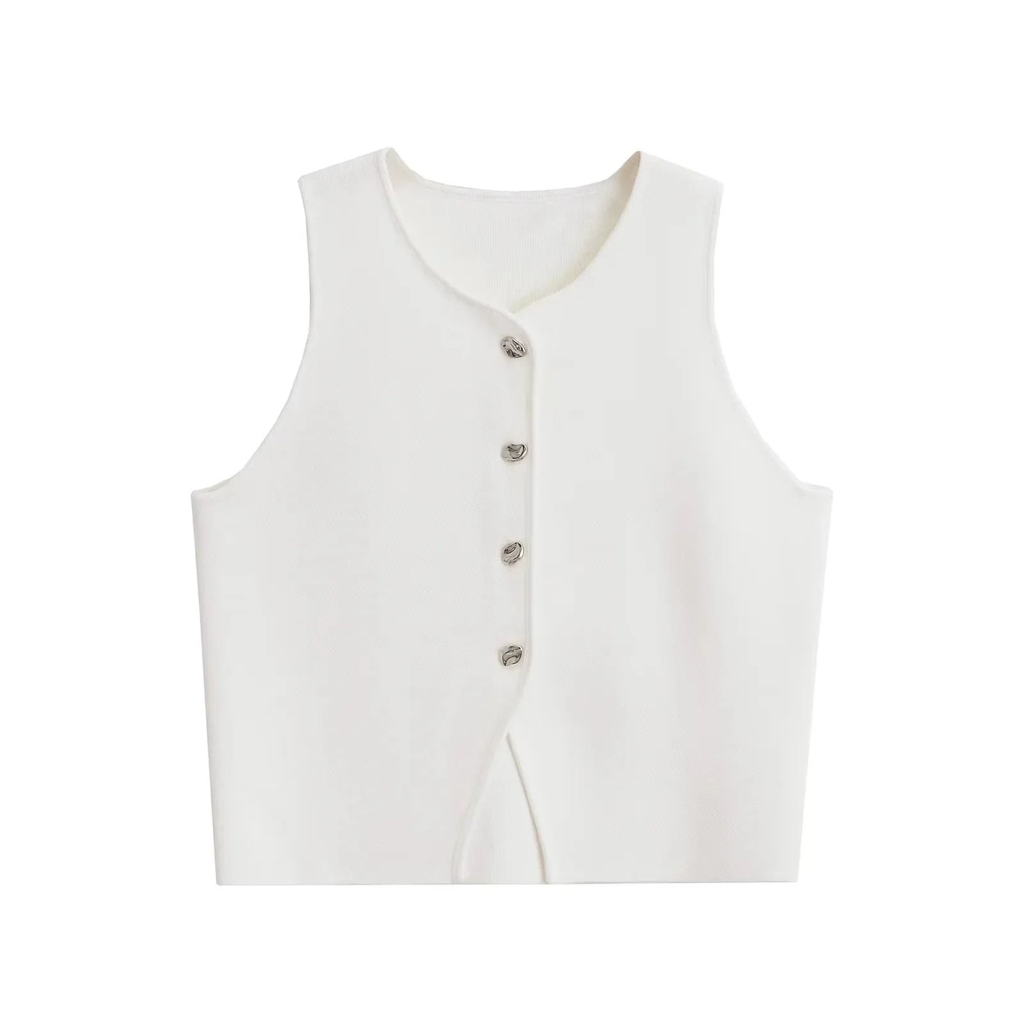 Asymmetrical Knit Sweater Vest | Wovetsa