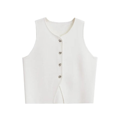 Asymmetrical Knit Sweater Vest | Wovetsa