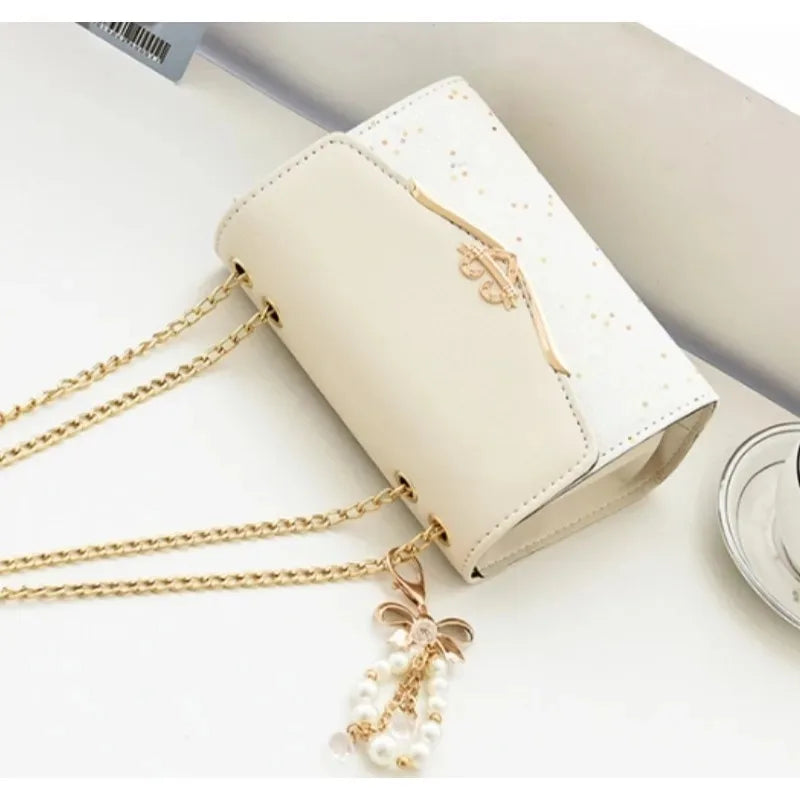 Chain Pendant PU Satchel Crossbody Bag | Wovetsa