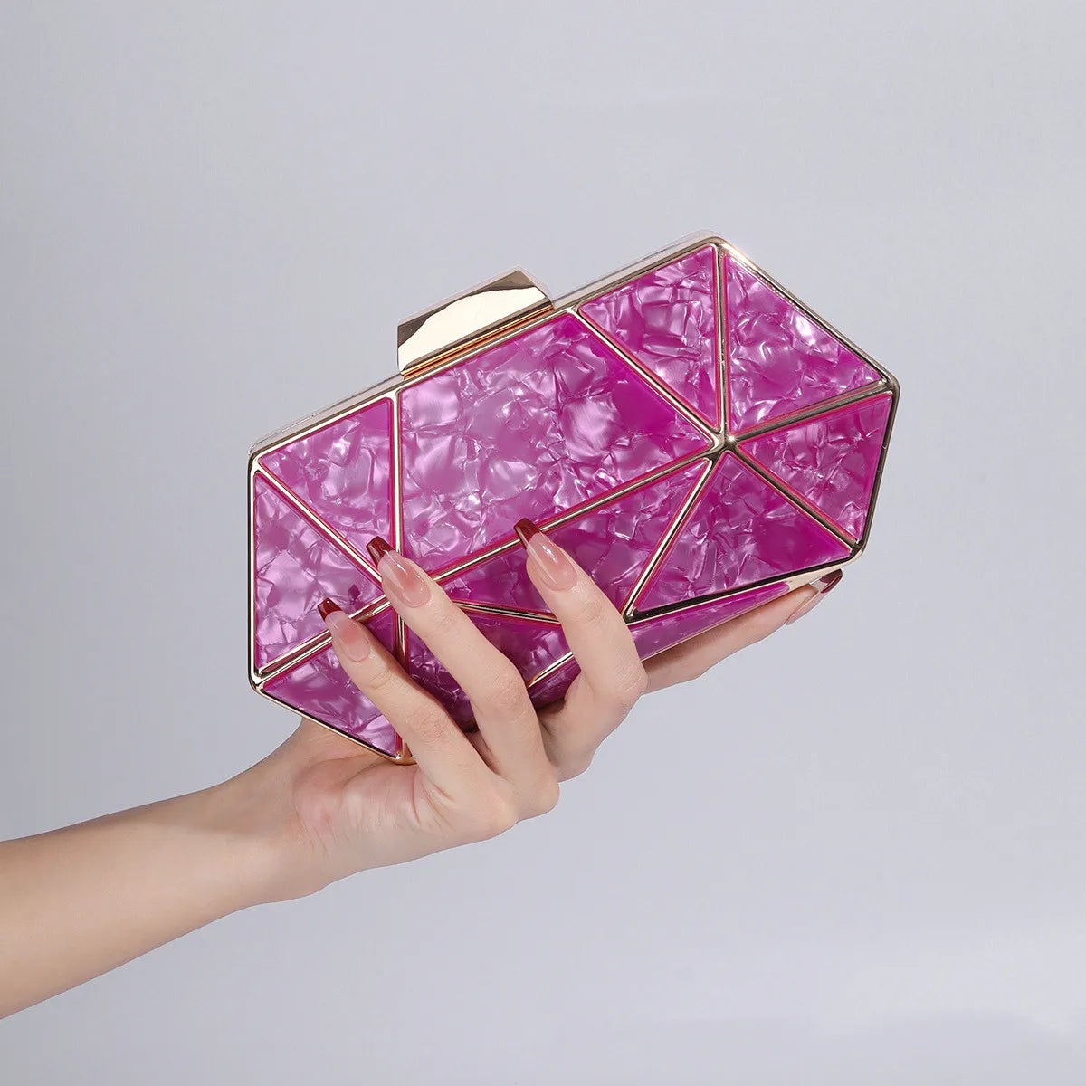 Acrylic Chain Evening Clutch Bag | Wovetsa