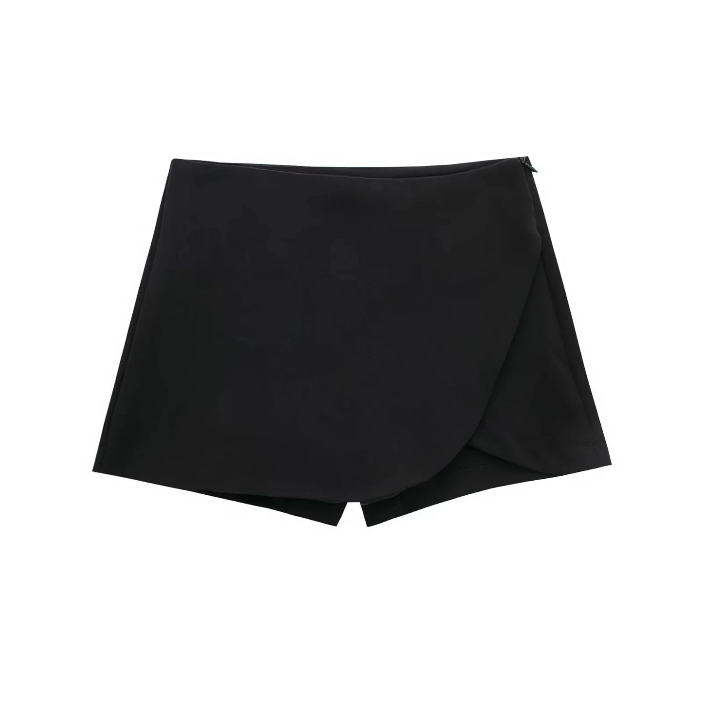 High Waist Asymmetric Mini Skort | Wovetsa