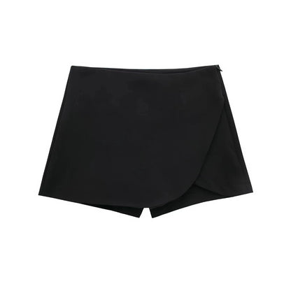 High Waist Asymmetric Mini Skort | Wovetsa