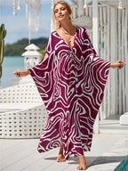 Animal Print Kaftan Beach Cover-Up Dress | Wovetsa