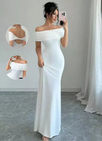 Off-Shoulder Sleeveless Bodycon Midi Dress | Wovetsa