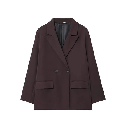 Double Breasted Notched Lapel Blazer | Wovetsa