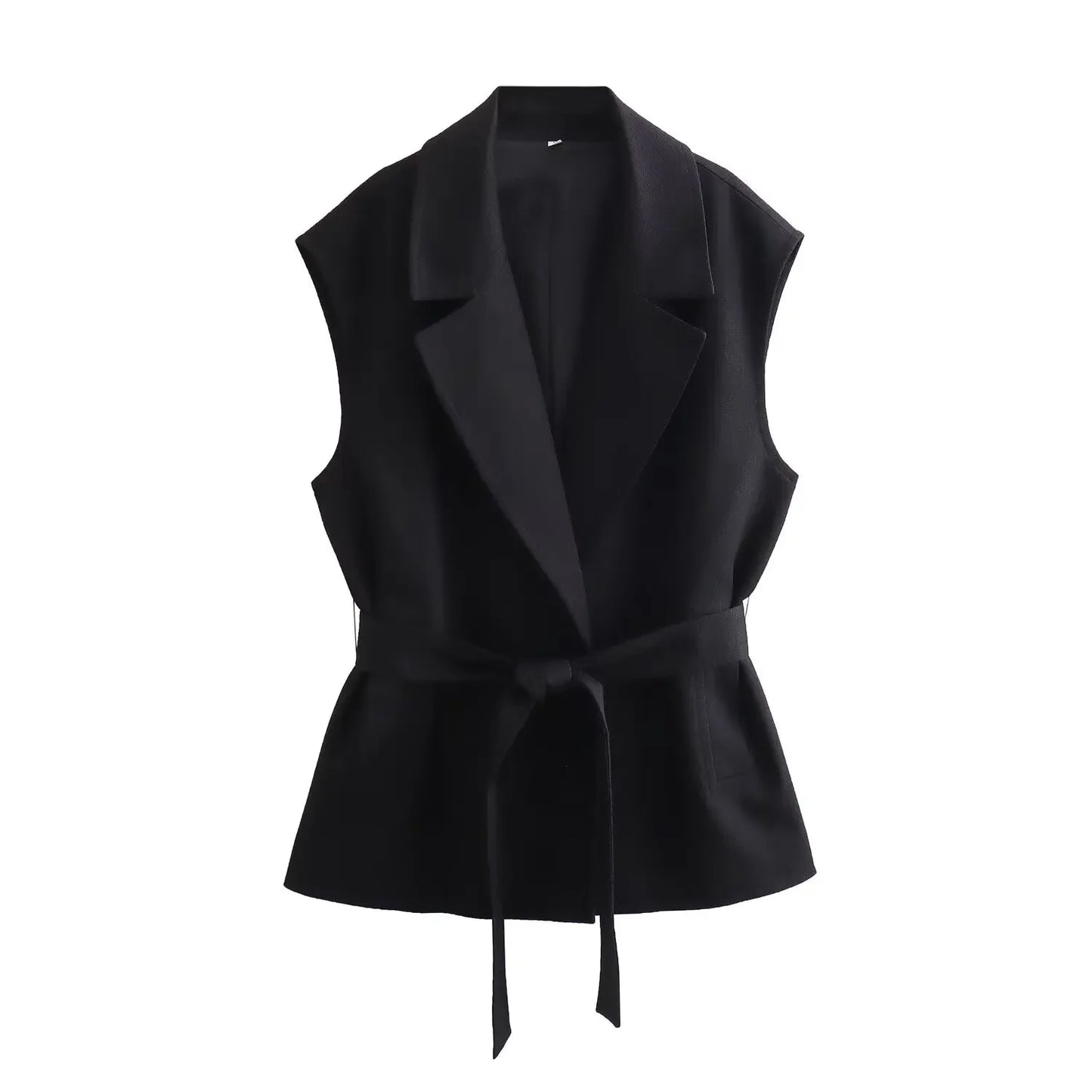 Women's Tailored Two Piece Set – V-Neck Vest & Wide Leg Pants