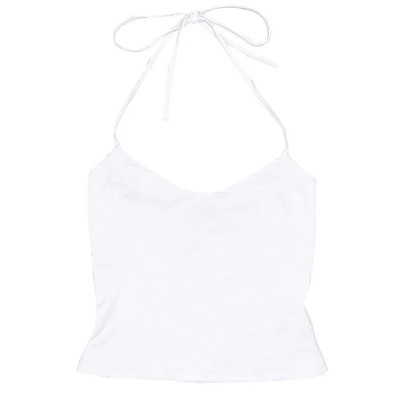 Y2K Bow-Trim Crop Tank Top | Wovetsa