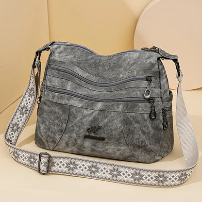 Denim Multi-Layer Crossbody Shoulder Bag | Wovetsa