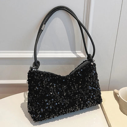 Sequin Embellished Evening Shoulder Bag | Wovetsa