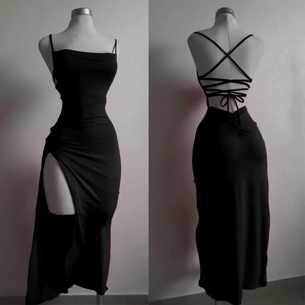 Halter Strap Bodycon Midi Dress | Wovetsa