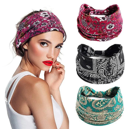 Bohemian Yoga Headband for Women — Sweat-Absorbing Hair Accessory | Wovetsa