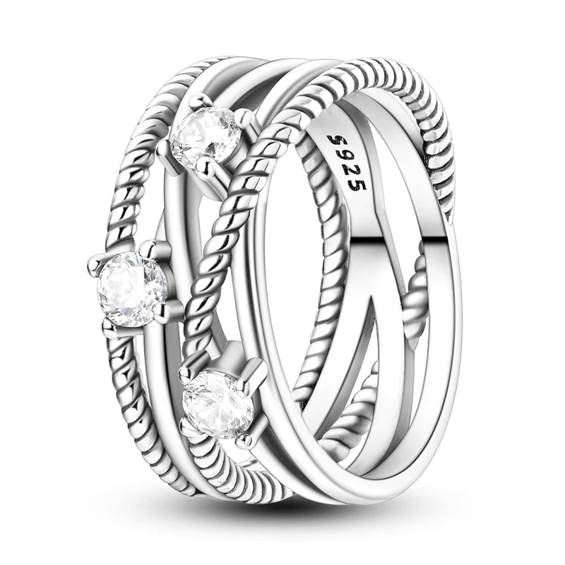 925 Silver Sparkling Zircon Star Ring | Wovetsa