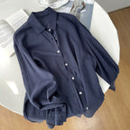 Lyocell Linen Long Sleeve Cardigan Shirt | Wovetsa