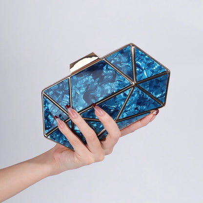 Acrylic Chain Evening Clutch Bag | Wovetsa