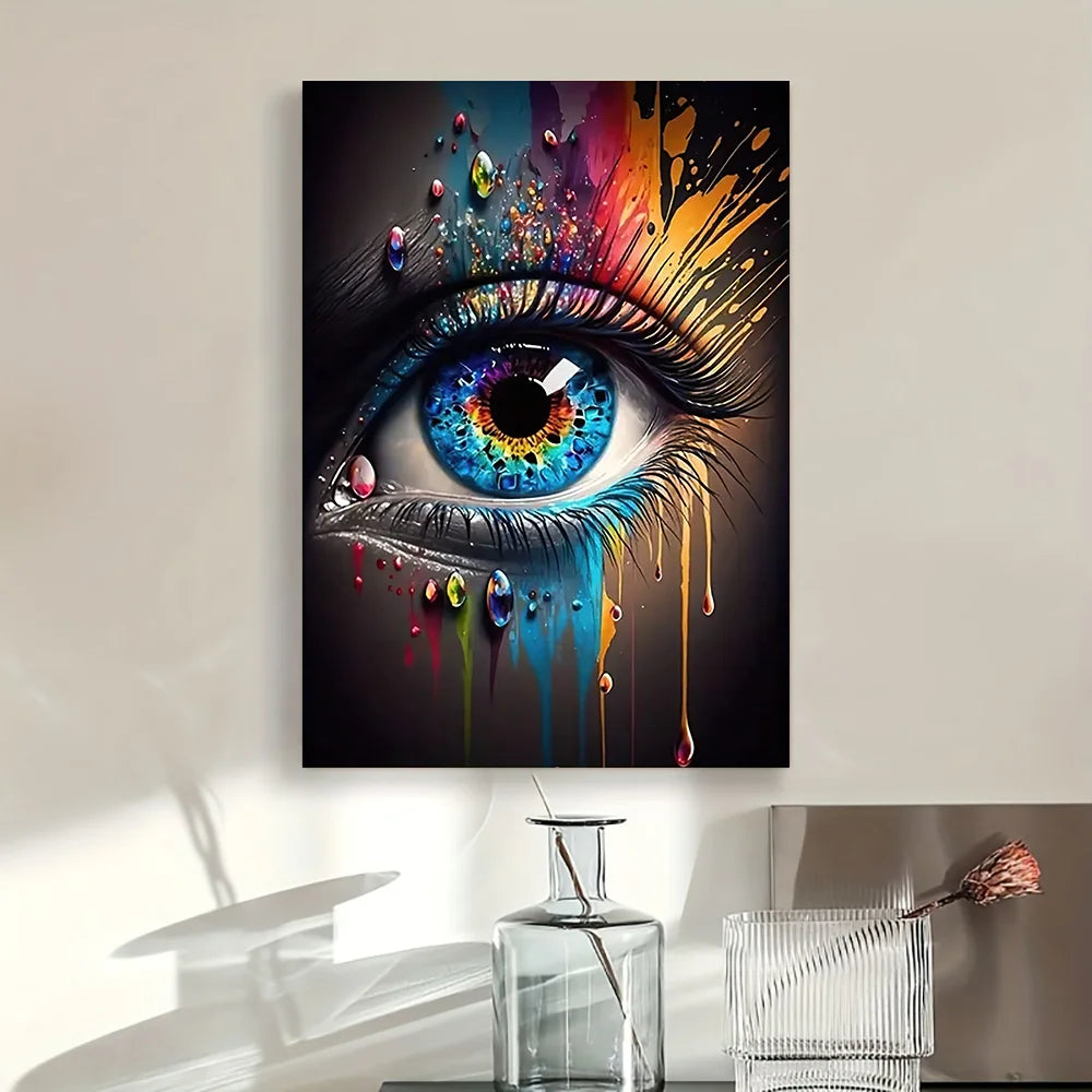 Abstract Eye Features Canvas Wall Art | Wovetsa