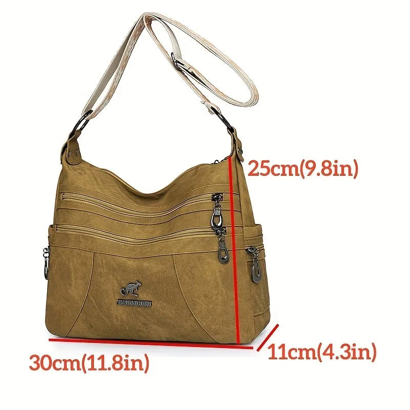 Denim Multi-Layer Crossbody Shoulder Bag | Wovetsa