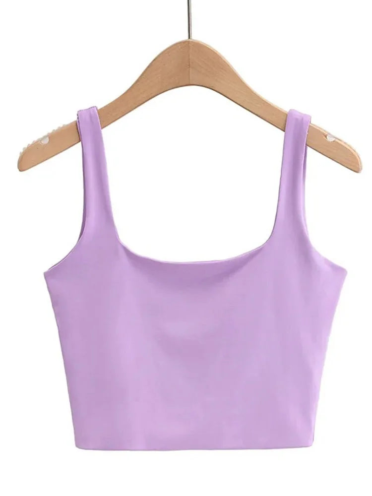 Square Neck Sleeveless Tank Top | Wovetsa