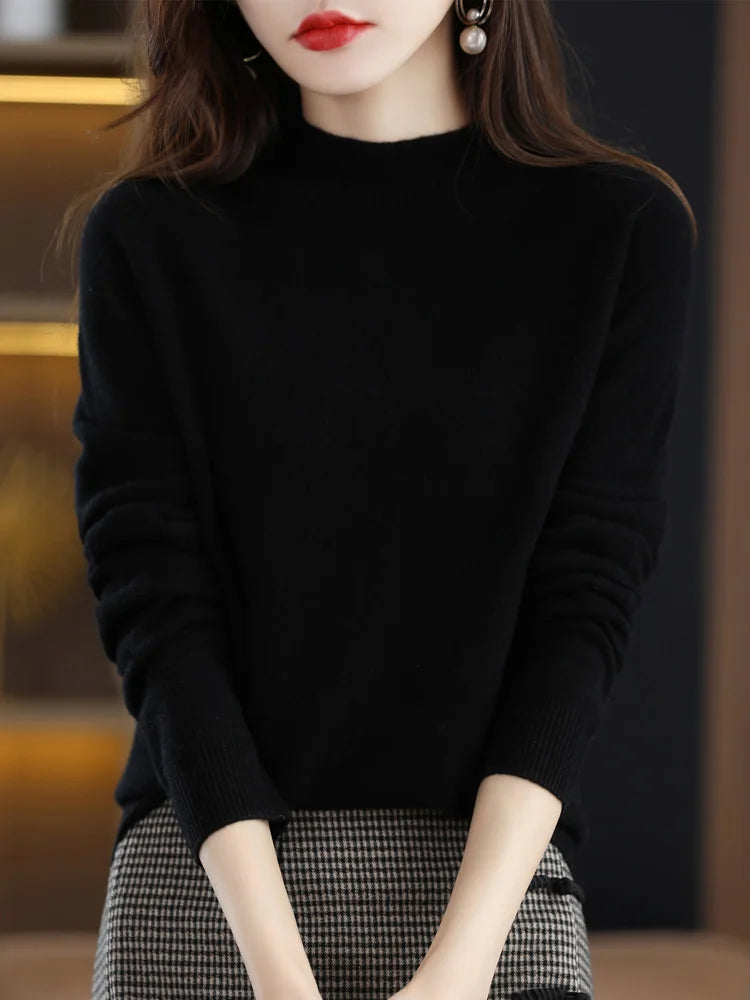 Mock Neck Pullover Sweater | Wovetsa