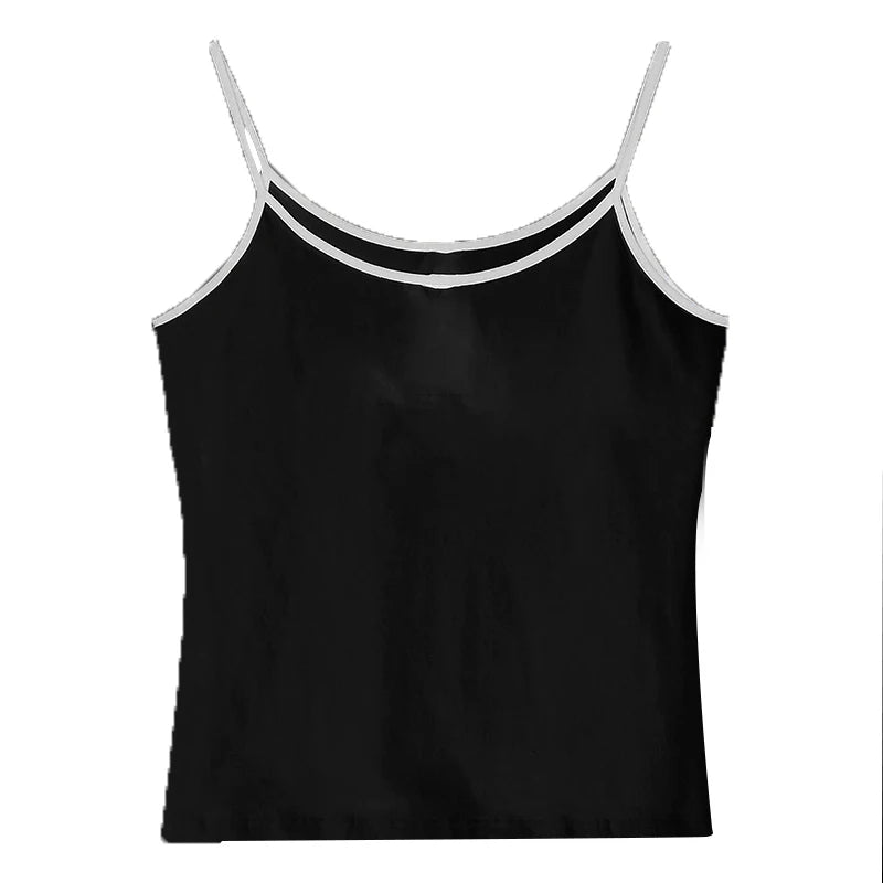 Y2K Bow-Trim Crop Tank Top | Wovetsa